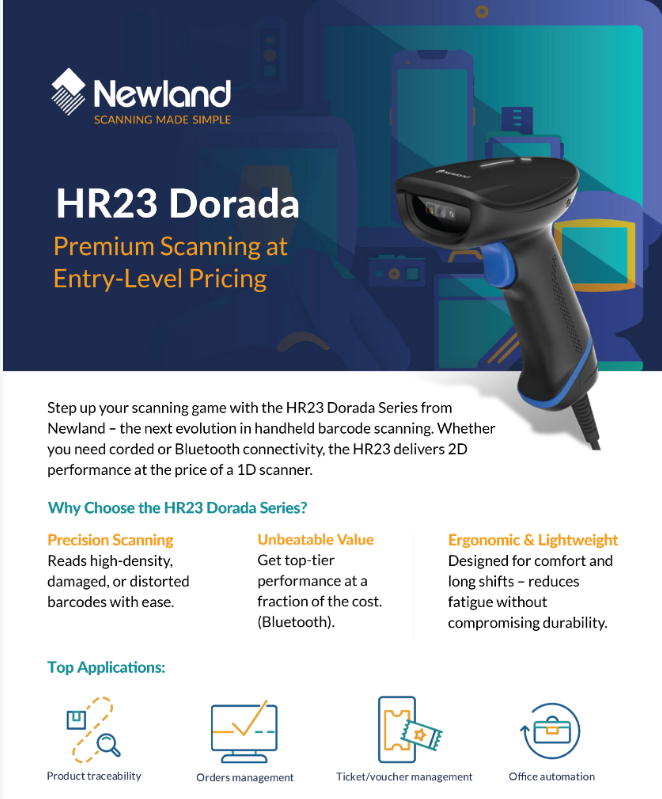 Newland HR23 Dorada 2D Scanner NLS-HR2300-SA