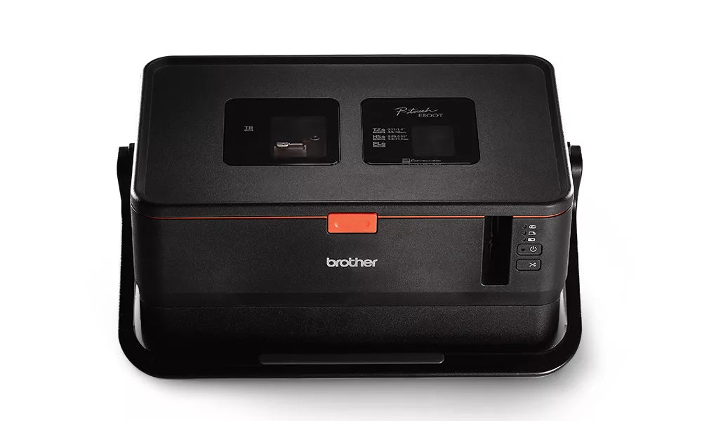 P-Touch H110 : Handheld/Mobile Printer, 2 lines of print, 3 fonts, 253 symbols, 16 frames, Manual cutter, uses 6, 9 & 12mm Laminated & Speciality Tapes, QWERTY Keyboard - (9 Volt Adapter Not Included)