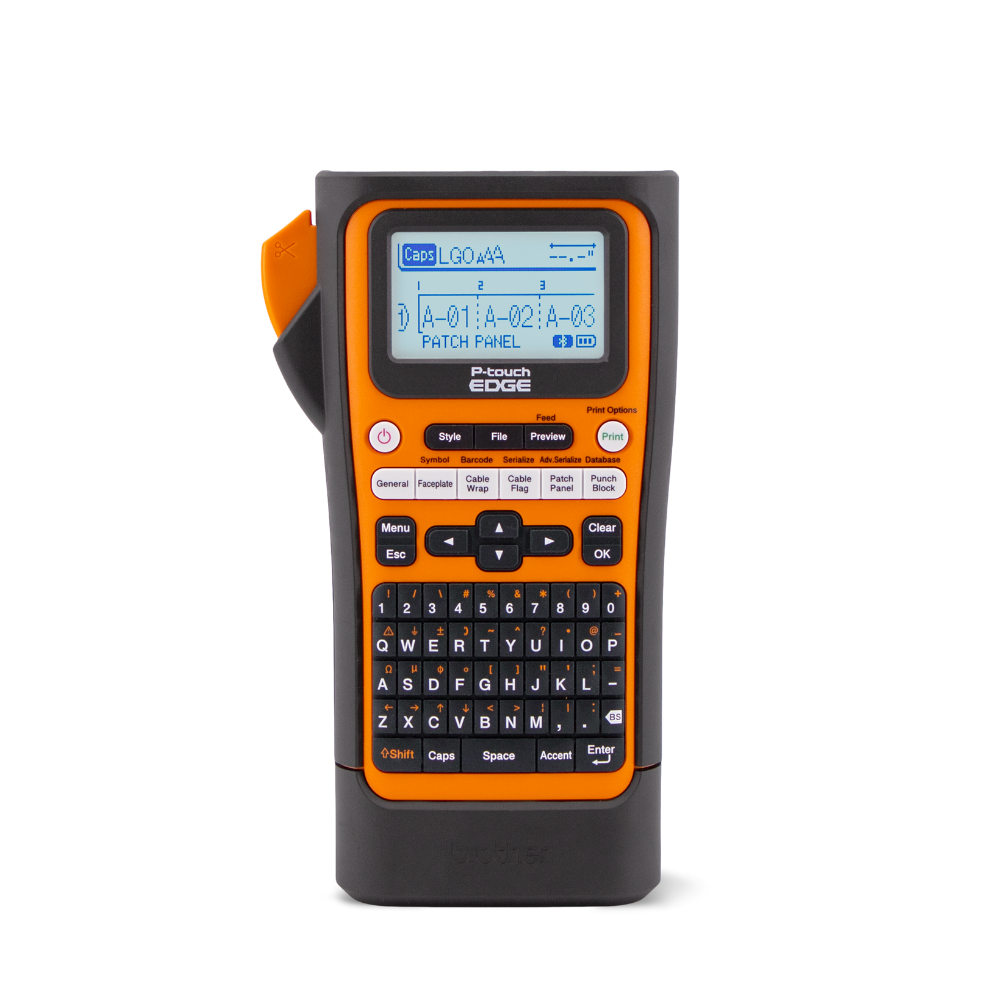P-Touch H110 : Handheld/Mobile Printer, 2 lines of print, 3 fonts, 253 symbols, 16 frames, Manual cutter, uses 6, 9 & 12mm Laminated & Speciality Tapes, QWERTY Keyboard - (9 Volt Adapter Not Included)